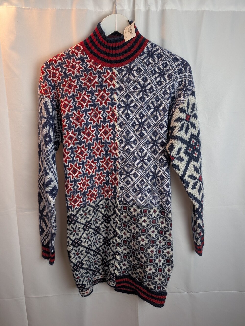 Golden Goose Deluxe Brand (GGDB) Archival Patchwork Nordic Knit Sweater Dress XS